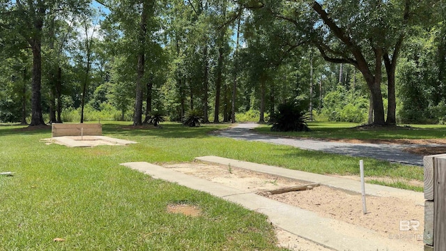 view of home's community with a lawn