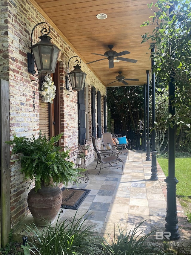 375 S Section St, Fairhope, AL 36532 - view of patio / terrace with covered porch and ceiling fan