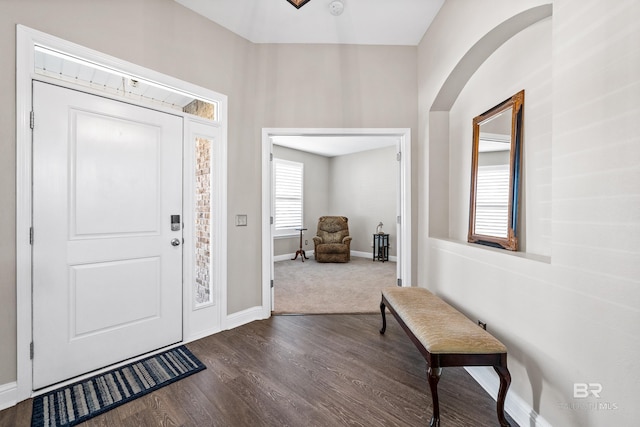 entryway featuring dark hardwood / wood-style flooring