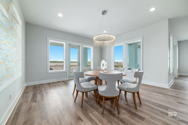 3238 Sea Horse Cir, Gulf Shores, AL 36542 - dining area with plenty of natural light, recessed lighting, and light wood-style flooring