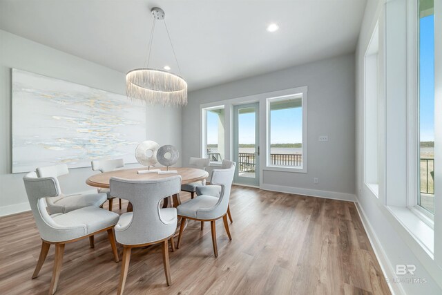 3238 Sea Horse Cir, Gulf Shores, AL 36542 - dining space with recessed lighting, baseboards, and light wood-style flooring