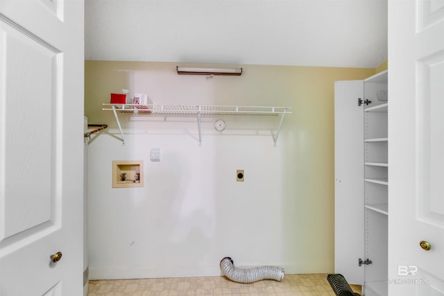 laundry room featuring electric dryer hookup and washer hookup