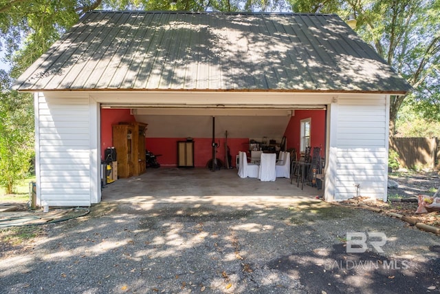 view of garage