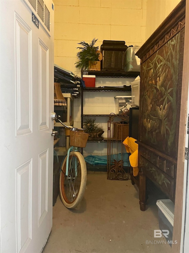 view of storage area