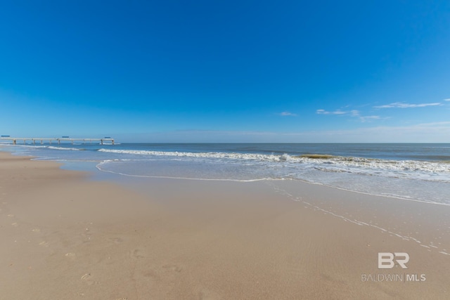 view of water feature featuring a view of the beach