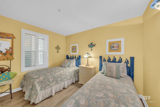 bedroom featuring light hardwood / wood-style flooring