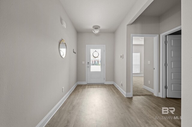 entrance foyer with hardwood / wood-style floors