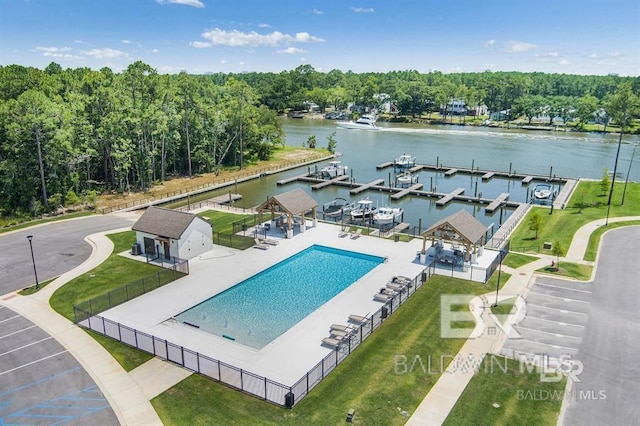 841 Inlet Cir, Gulf Shores, AL 36542 - drone / aerial view of a nearby body of water and a pool area