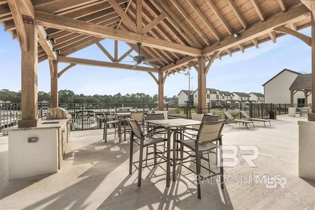 841 Inlet Cir, Gulf Shores, AL 36542 - view of patio / terrace featuring a gazebo, area for grilling, and ceiling fan
