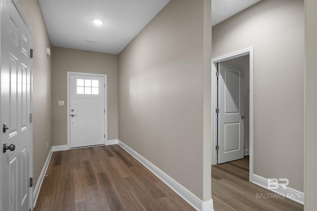 entryway featuring dark hardwood / wood-style floors