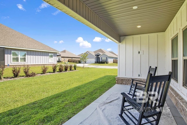 view of patio / terrace with a residential view