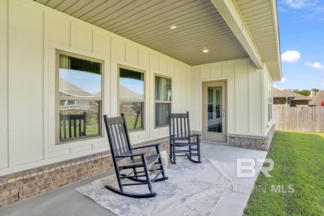 view of patio with fence