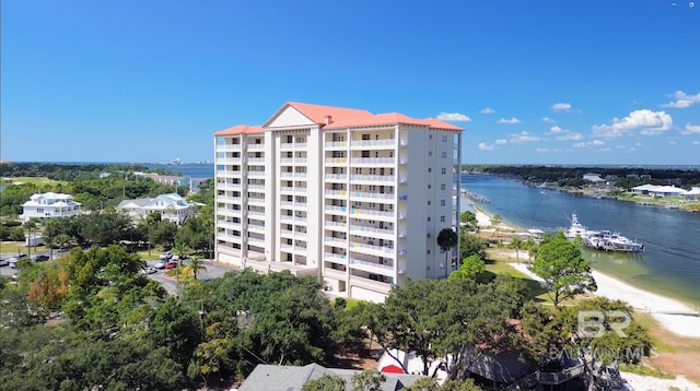 view of property with a water view