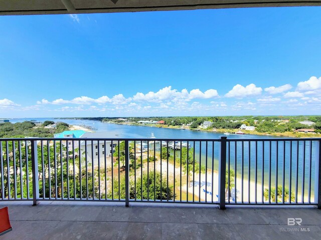 balcony with a water view