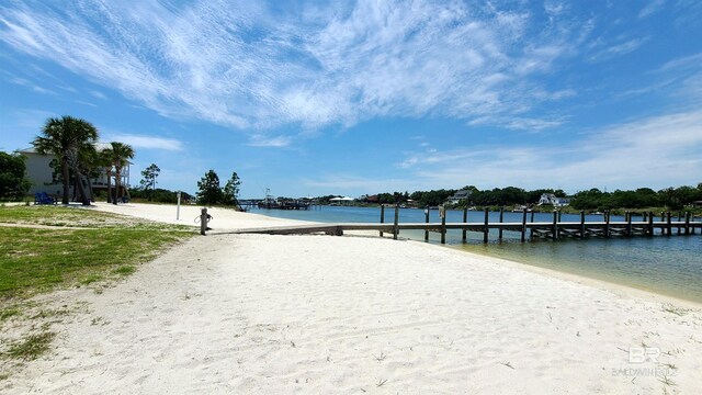 exterior space featuring a water view