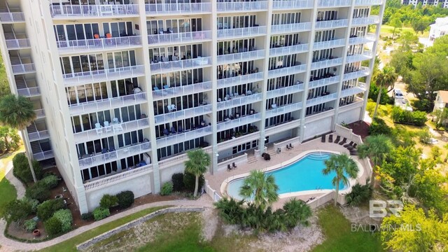 view of pool featuring a patio area