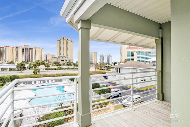 balcony with a city view