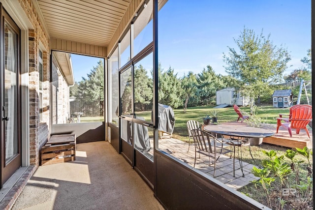 view of sunroom