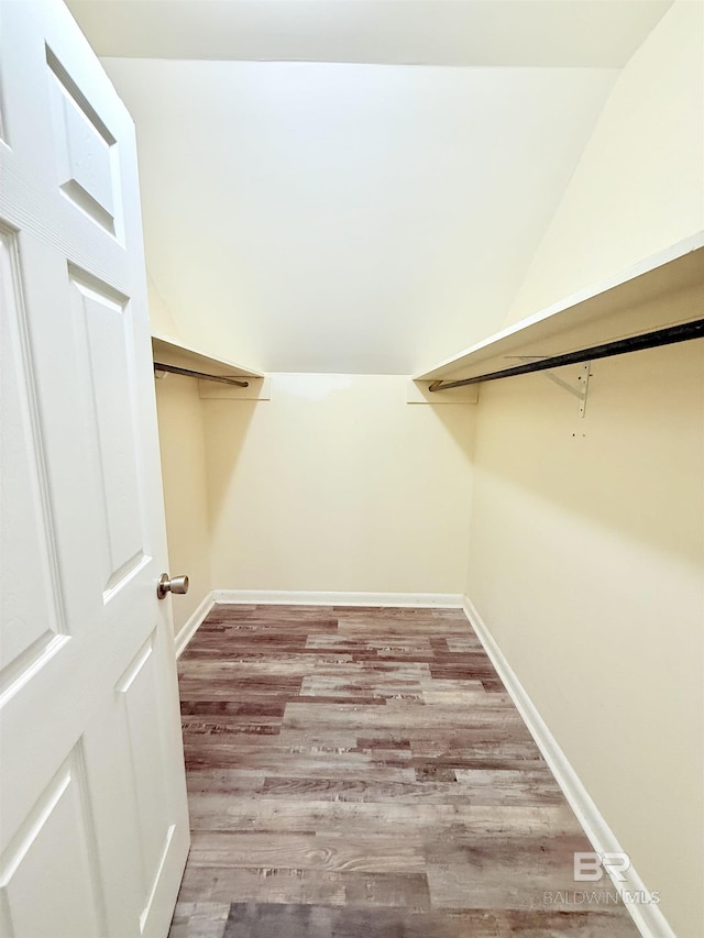 2371 Carriage Dr, Mobile, AL 36693 - walk in closet featuring wood finished floors and vaulted ceiling