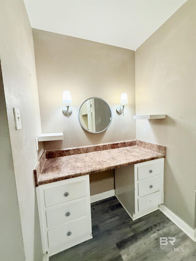 2371 Carriage Dr, Mobile, AL 36693 - bathroom featuring wood finished floors and vanity