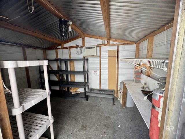 storage featuring a wall mounted AC