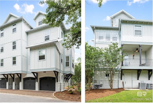 4672 Grander Ct Unit 15B, Orange Beach, AL 36561 - view of building exterior featuring central AC unit, a garage, and decorative driveway