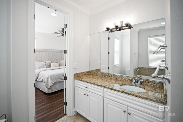 4672 Grander Ct Unit 15B, Orange Beach, AL 36561 - bathroom featuring crown molding, ensuite bath, vanity, recessed lighting, and toilet