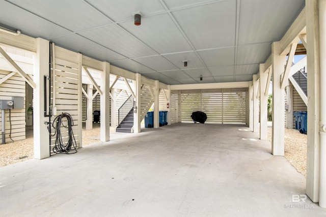 view of patio / terrace featuring stairs