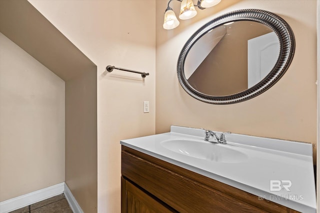 bathroom featuring vanity and tile patterned floors