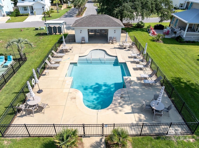 view of pool featuring a patio area