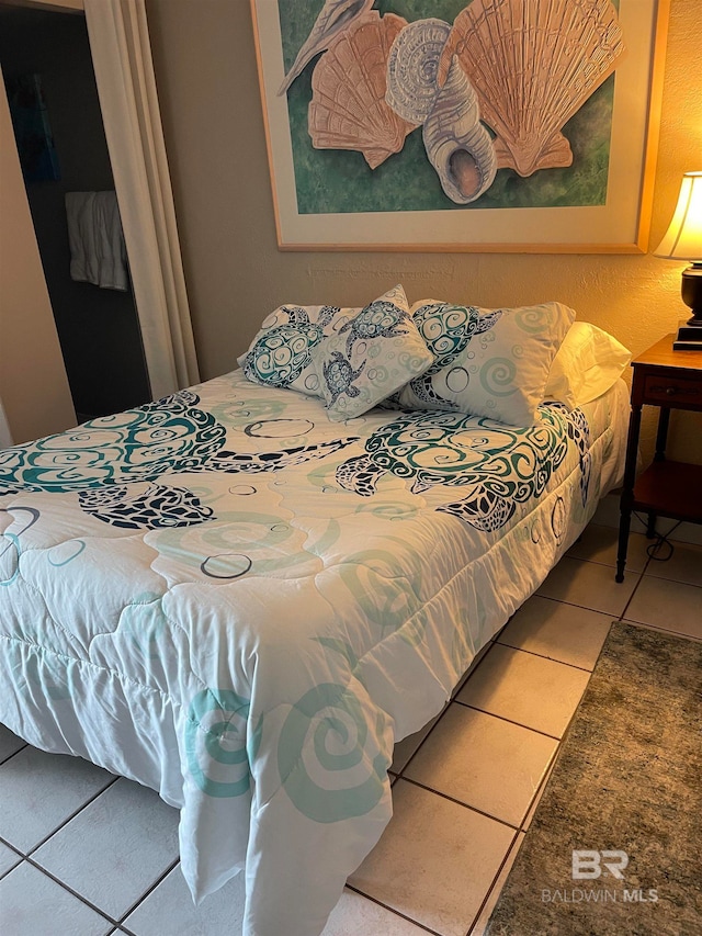 view of tiled bedroom