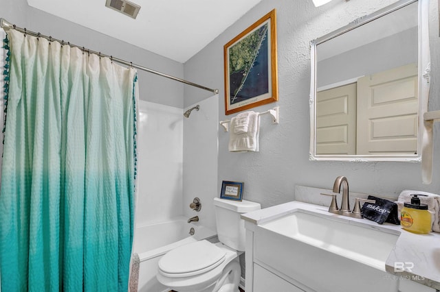 14752 State Highway 180, Gulf Shores, AL 36542 - full bathroom featuring vanity, shower / bath combo with shower curtain, and a textured wall