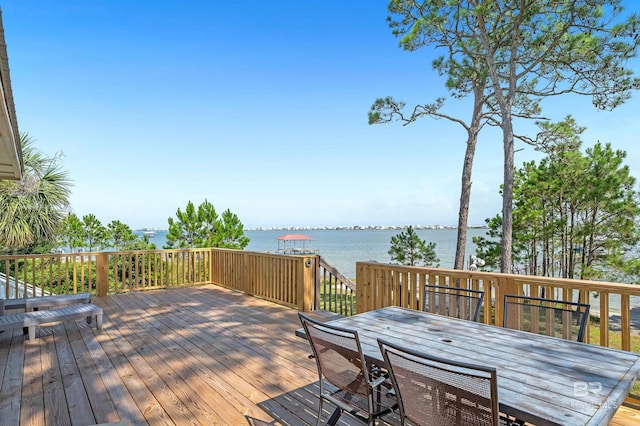 14752 State Highway 180, Gulf Shores, AL 36542 - deck with a water view and outdoor dining area