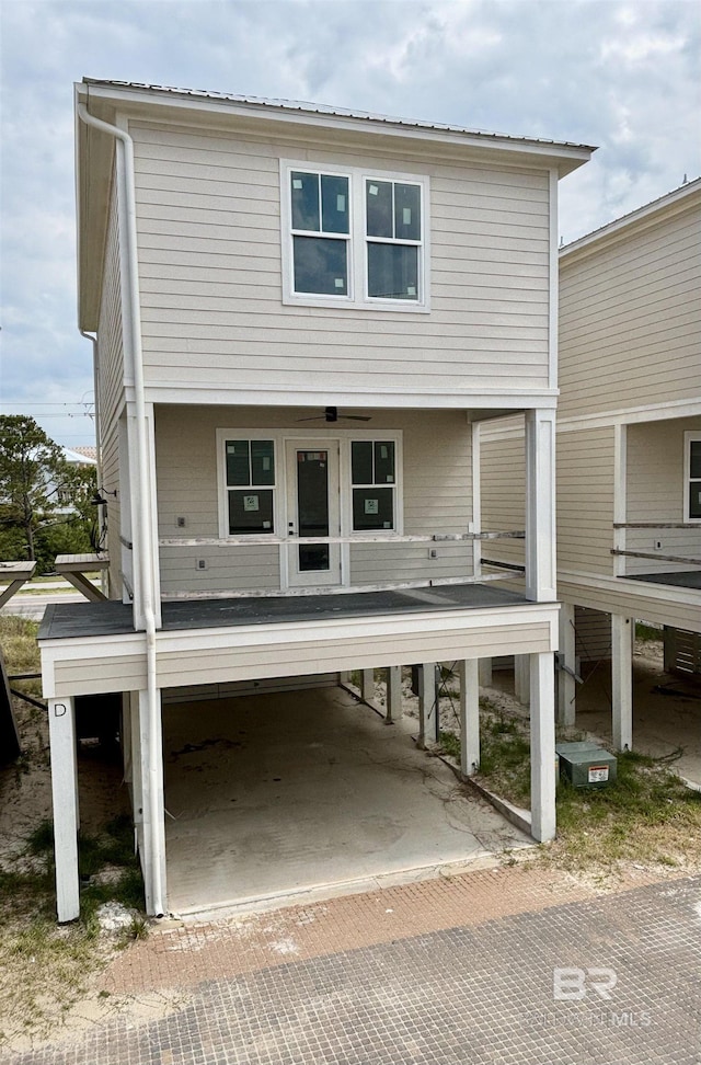 view of front of property featuring central air condition unit