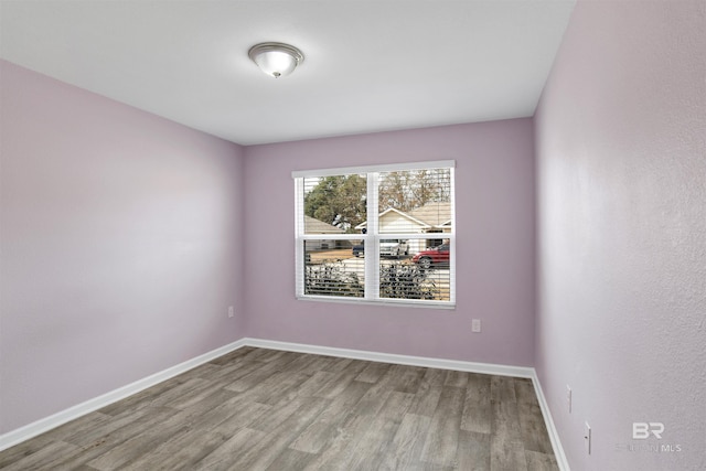 empty room featuring light wood-type flooring