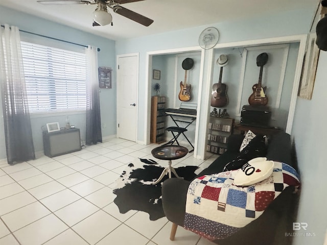 513 3rd St, Fairhope, AL 36532 - bedroom with tile patterned flooring and a ceiling fan