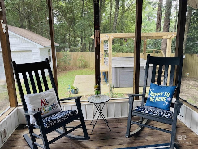 513 3rd St, Fairhope, AL 36532 - sunroom featuring a hot tub