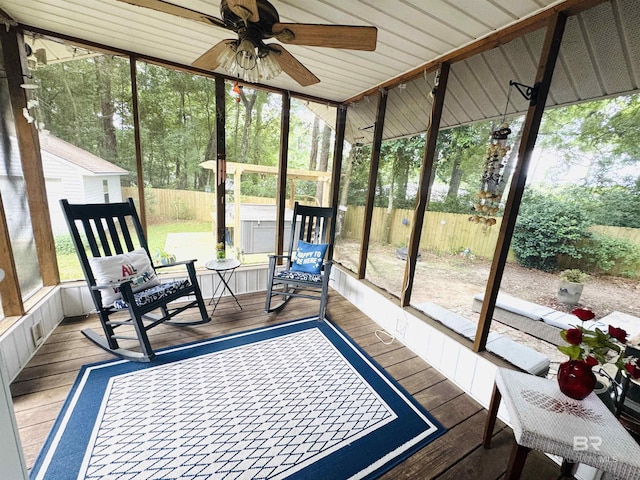 513 3rd St, Fairhope, AL 36532 - sunroom / solarium featuring a ceiling fan