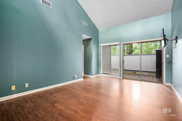 6 Pirates Ln, Spanish Fort, AL 36527 - unfurnished room featuring high vaulted ceiling and wood finished floors