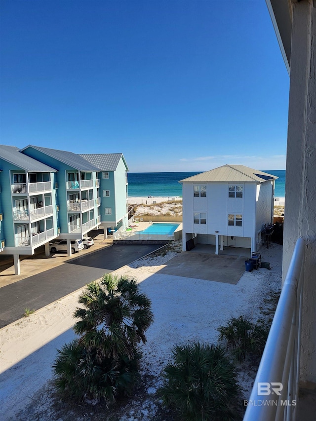 water view featuring a beach view