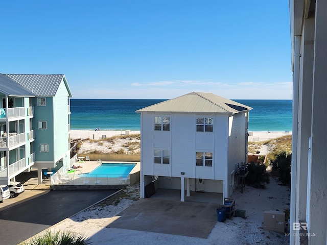 water view featuring a beach view