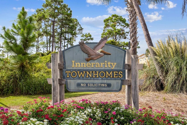 view of community sign