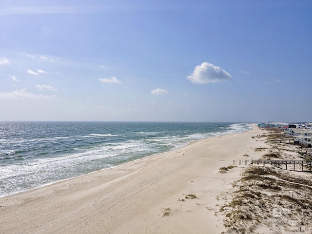 property view of water with a beach view