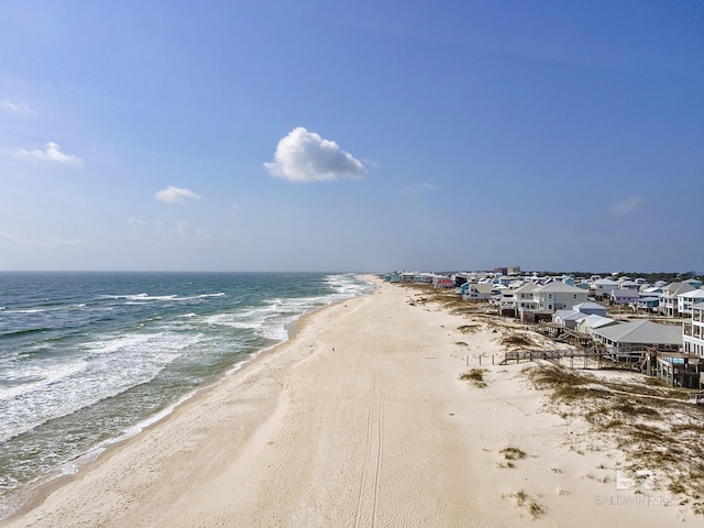 view of water feature featuring a beach view