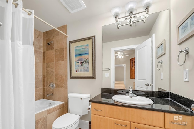 28107 Perdido Beach Blvd Unit D1005, Orange Beach, AL 36561 - full bath featuring tiled shower / bath, vanity, and a ceiling fan