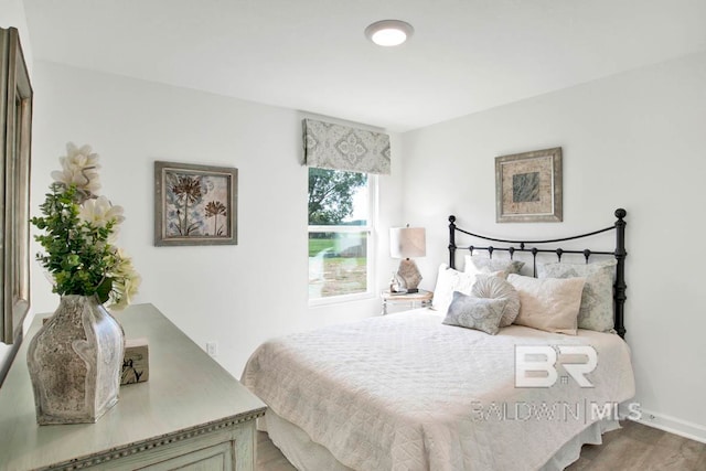 bedroom with hardwood / wood-style flooring