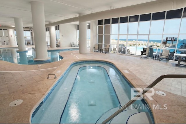 pool with a water view