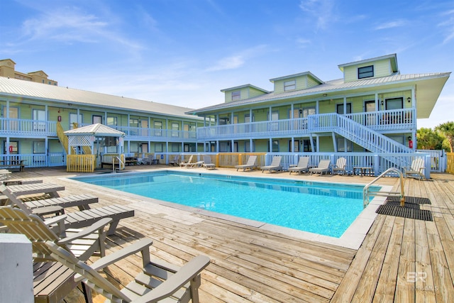 community pool with a patio