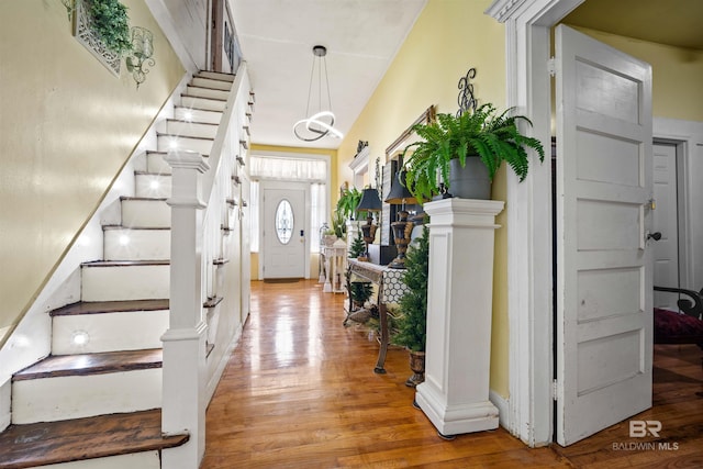 foyer featuring light hardwood / wood-style floors