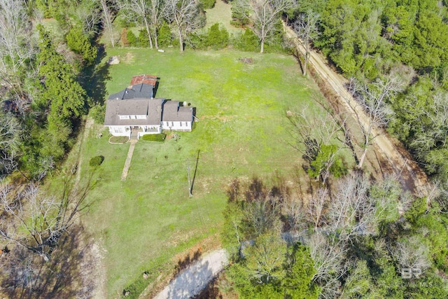 aerial view with a rural view